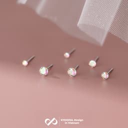 Thumbnail Khuyên tai bạc nữ KYDOPAL bông tai nụ đá nhiều size màu sắc cá tính trang sức bạc 925 cao cấp - PAL9B9K9 4