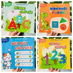 Thumbnail Sách - Tự Xóa Thông Minh - Bộ 4 Cuốn - Bé Học Chữ Số, Chữ Cái, Nét Bút Đầu Tiên, Hình Khối Và Màu Sắc (Tặng Kèm 2 Bút) 1