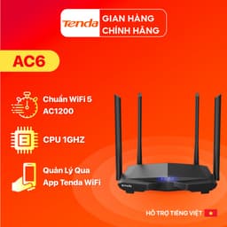Thumbnail Bộ phát Wifi Tenda AC6 Băng Tần Kép Chuẩn AC 1200Mbps - Hàng Chính Hãng 1