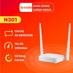 Thumbnail Bộ Phát WiFi Tenda N301 Chuẩn N 300Mbps - Hàng Chính Hãng 1
