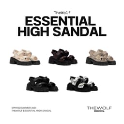 Thumbnail THEWOLF Giày Tăng Chiều Cao Sandal NamNữ THEWOLF ESSENTIAL HIGH SANDAL Đế Cao Lót Êm Ái Quai Dán-Đen Kem Beige Nâu Bạc 1