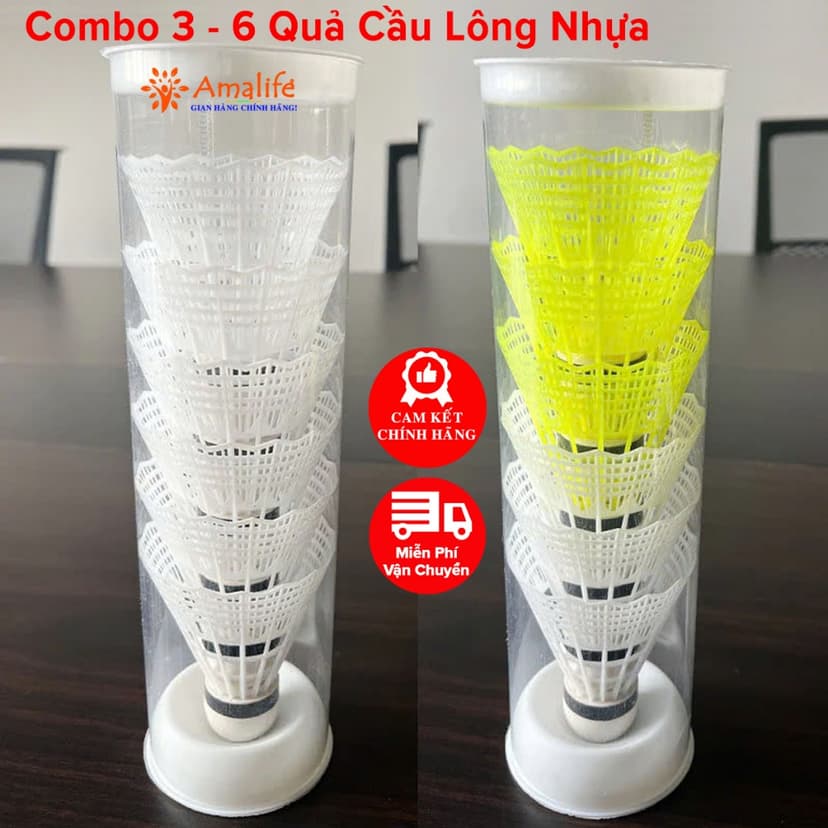 Ảnh Combo 3 - 6 Quả Cầu Lông Nhựa Tập Luyện Đánh Trong Nhà Và Ngoài Trời Bền Và Ổn Định Chính Hãng Amalife 1