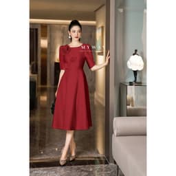 Thumbnail Đầm Nữ Dự Tiệc MY WAY Đính Hoa Tay Lỡ Cao Cấp 5MD08146 XA0 - DO0 1