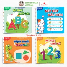 Thumbnail Sách - Tự Xóa Thông Minh - Bộ 4 Cuốn - Bé Học Chữ Số, Chữ Cái, Nét Bút Đầu Tiên, Hình Khối Và Màu Sắc (Tặng Kèm 2 Bút) 2