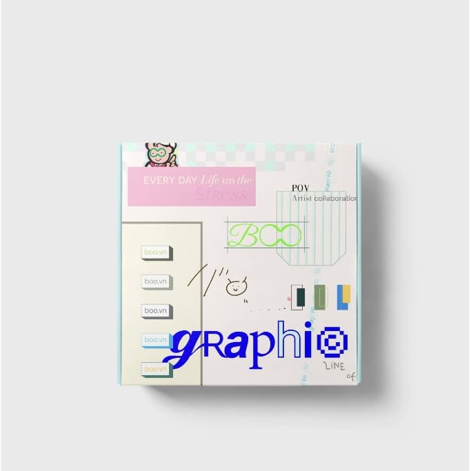 Ảnh Phụ Kiện Hộp Giấy/Túi Giấy BOO Chứa Đựng Quan Điểm Graphic Line 3