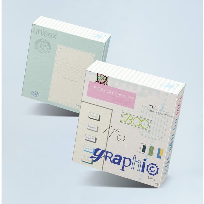 Ảnh Phụ Kiện Hộp Giấy/Túi Giấy BOO Chứa Đựng Quan Điểm Graphic Line 2