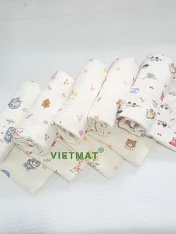 Thumbnail Khăn tắm trẻ sơ sinh và trẻ em TILO vải muslin mềm mịn, hút nước nhiều kích thước 1