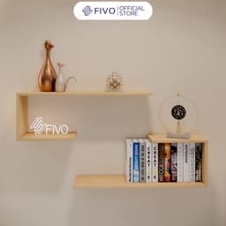 Thumbnail Kệ Để Sách Gỗ Treo Tường Đẹp Chữ J FIVO FB42, Gỗ Chống Ẩm, Thiết Kế Âm Tường, Đa Dạng Cách Trang Trí, Chịu Lực Tốt 1