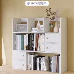 Thumbnail Kệ Gỗ Để Bàn FB21 FIVO Cao Cấp Màu Trắng Và Xám, Decor Bàn Học, Văn Phòng, Hộc Tủ Gắn Nam Châm, Đa Dạng Mẫu Mã, Màu Sắc 1