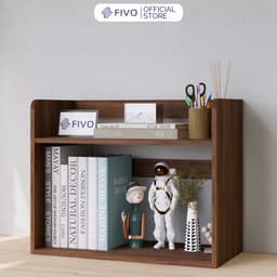 Thumbnail Kệ Sách Gỗ 2 Tầng Đa Năng FB22 FIVO Màu Gỗ Và Walnut, Thiết Kế Hiện Đại, Decor Bàn Học, Bàn Làm Việc Gọn Gàng 1
