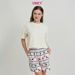 Thumbnail Bộ phối quần short nỉ và áo thun cotton cho mùa Giáng Sinh BST030W41 3