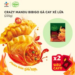 Thumbnail Mandu Gà Cay xé lửa Crazy Mandu Bibigo 235g (kèm 2 gói xốt siêu cay bên trong) 1