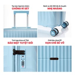 Thumbnail Vali Kéo MIAvn Larita JUDEN - Size 20/24/28, Nhựa PP Siêu Bền, Hạn Chế Va Đập, Khoá TSA, Bảo Hành Trọn Đời 4