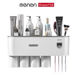 Thumbnail Kệ Nhả Kem Đánh Răng Tự Động OENON 5 Cốc Chất Liệu Nhựa ABS Lắp Đặt Dán Tường Gạch Men 1