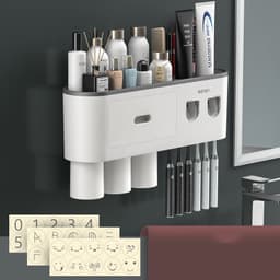 Thumbnail Bộ 2 Nhả Kem Đánh Răng Tự Động OENON nhựa ABS - Kèm Cốc Và Miếng Dán Tường 1