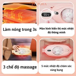 Thumbnail Đai chườm nóng sưởi ấm PUHA có chức năng massage giảm đau bụng kinh nguyệt quà tặng bạn gái 3