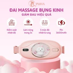 Thumbnail Đai chườm nóng sưởi ấm PUHA có chức năng massage giảm đau bụng kinh nguyệt quà tặng bạn gái 4
