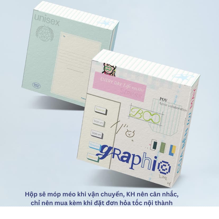Ảnh Phụ Kiện Hộp Giấy/Túi Giấy BOO Chứa Đựng Quan Điểm Graphic Line 1