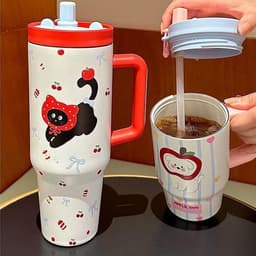 Thumbnail Cốc Giữ Nhiệt, Cốc Nước Dung Tích Lớn Đi Làm, Đi Học 800ml và 1100ml 1