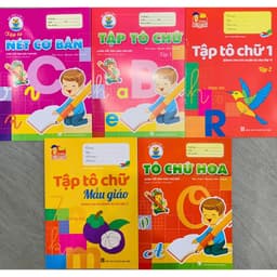 Thumbnail Sách - Tô nét cơ bản, tập tô chữ, tô chữ hoa, tô chữ mẫu giáo (5 quyển) + bán kèm 1 bút chì 2B 1