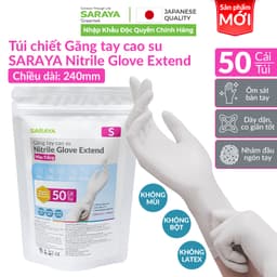 Thumbnail Găng tay cao su Saraya Nitrile,dùng trong chế biến thực phẩm, làm đẹp, rửa chén,vệ sinh (Màu Trắng, Màu Xanh, Màu Hồng) 2