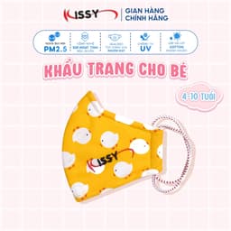Thumbnail Khẩu Trang Kissy 3 Lớp Trẻ Em Gà Con Cho Bé 4-10 Tuổi Vải Cotton Sợi Hoạt Tính Chống UV Ngăn Bụi Mịn S0-0044 1