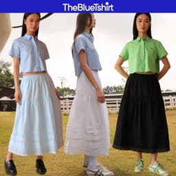 Thumbnail TheBlueTshirt - Chân váy maxi xếp ly xoè dáng dài cho nữ - Boho Maxi Skirt Eco Cotton - Women 1