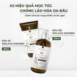 Thumbnail Bộ gội xả tinh chất gừng hà thủ ô cao cấp Weilaiya Luxury giúp mọc tóc và phục hồi tóc hư tổn 2