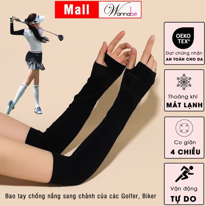 Ảnh Combo găng tay chống nắng nam nữ WANNABE bao tay chống tia UV bảo vệ chuyên sâu toàn cánh tay VD010 3