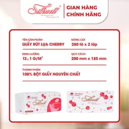 Thumbnail Combo 10 gói giấy rút lụa Cherry 280 tờ 2 lớp, giấy ăn Silkwell cao cấp mềm mịn không tẩy trắng 1