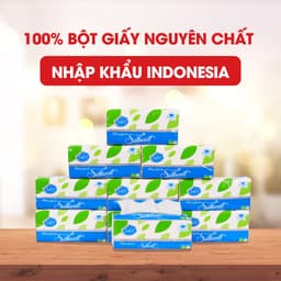 Thumbnail Thùng 9 gói giấy ăn rút lụa khổ to Silkwell Xanh 250 tờ mềm mịn không bụi giấy 2