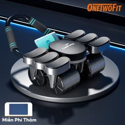 Thumbnail OneTwoFit Con Lăn Tập Bụng 4 bánh nâng cấp Có thể phục hồi Trợ Lực 4 Bánh Chống Đổ Tặng Thảm Đồng Hồ 1