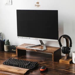 Thumbnail Kệ gỗ để màn hình máy tính, laptop FEGO màu tự nhiên cho bàn làm việc không cần lắp ráp 3