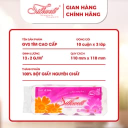 Thumbnail Giấy vệ sinh Silkwell Tím 10 cuộn 3 lớp có lõi cao cấp siêu mềm mịn không tẩy trắng hàng chính hãng 1