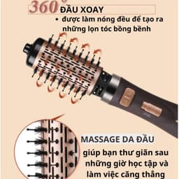 Thumbnail Lược điện ENZO 743 thương hiệu ITALIA xoay 360 độ tự động đảo 2 chiều, 4in1 bh 5 năm 3