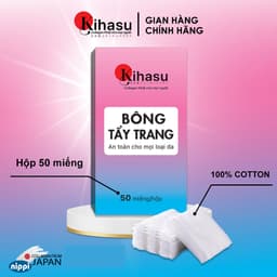 Thumbnail Bông tẩy trang Kihasu 100% cotton 3 lớp mềm mại làm sạch bụi bẩn, lớp trang điểm, an toàn cho mọi loại da 1