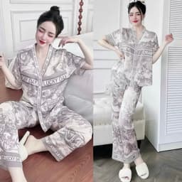 Thumbnail Bộ Đồ Ngủ Pijama Hisexy Cộc Tay Quần dài Set Pijama Lụa Latin Cao Cấp mềm mịn P17 2
