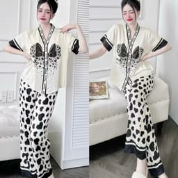 Thumbnail Bộ Đồ Ngủ Pijama Hisexy Cộc Tay Quần dài Set Pijama Lụa Latin Cao Cấp mềm mịn P17 4