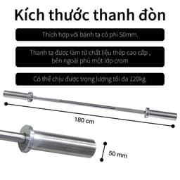 Thumbnail - Thanh tạ cong 1,5M curved 2 loại phi 25/50 hỗ trợ tập luyện cơ tay trước và sau 4
