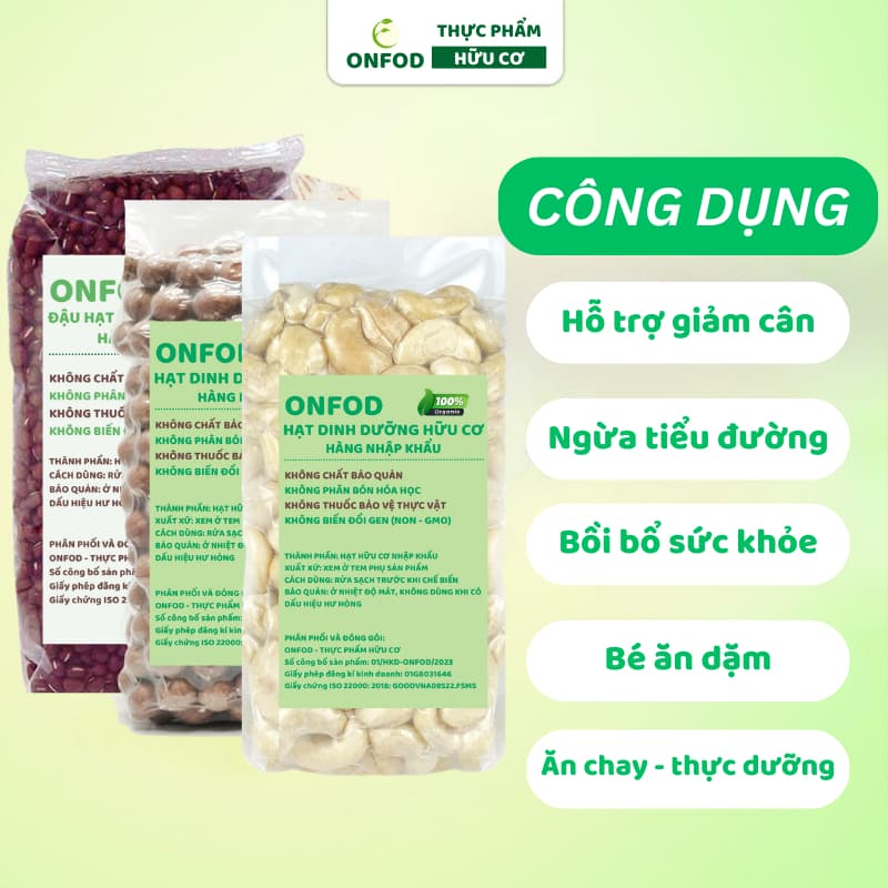 Ảnh Hạt dinh dưỡng ONFOD cho bé ăn dặm làm sữa hạt ngũ cốc giảm cân granola yến mạch hạt điều macca chia 100g 2