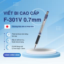 Thumbnail Bút Bi Bấm F301V 0.7mm Zebra - Nhật [Chính Hãng] - mực xanh 3