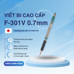 Thumbnail Bút Bi Bấm F301V 0.7mm Zebra - Nhật [Chính Hãng] - mực xanh 4