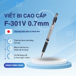 Thumbnail Bút Bi Bấm F301V 0.7mm Zebra - Nhật [Chính Hãng] - mực xanh 2