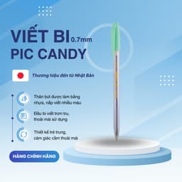 Thumbnail Bút bi nắp Pic Candy 0.7mm hộp 12 cây mực xanh - Zebra [Chính hãng] 2