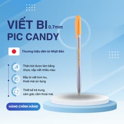 Thumbnail Bút bi nắp Pic Candy 0.7mm hộp 12 cây mực xanh - Zebra [Chính hãng] 4