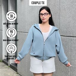 Thumbnail Áo Khoác Chống Nắng Nữ Couple TX Thun 2 Da Dây Kéo 2 Đầu WOK 2059 4