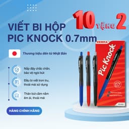 Thumbnail Bút bi bấm Pic Knock hộp 12 cây xanh/đen/đỏ - Zebra [Chính hãng] 1