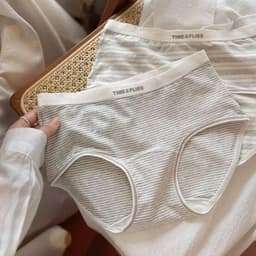 Thumbnail Combo 3 Quần Lót Nữ Cotton Organic Time Mix Kẻ Ngang Freesize (45-63kg) QL5959 By Bechipi 3