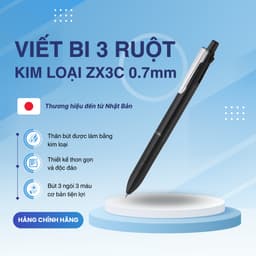 Thumbnail Bút Bi 3 Ngòi ZX3C Zebra - Nhật [Chính Hãng] - tặng kèm hộp cao cấp 2