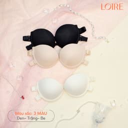 Thumbnail Áo Quây Đệm Dày 2cm Nâng Ngực Dây Lưng Thun Kép Giữ Chắc Chống Tụt Tặng Dây Trong Suốt Loirechic BRQ06 3